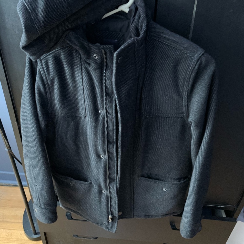 Boys black /grey cotton  twill dress coat